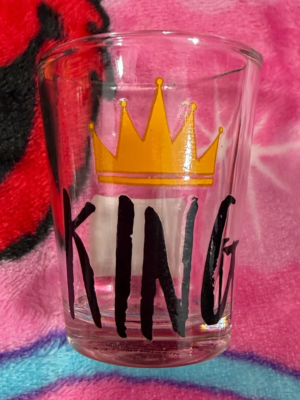 Queen & King Crown Shot Glass Set Couple Wedding Engagement Gift Bar Decor